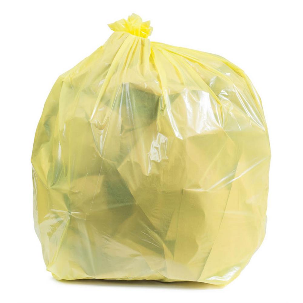 yellow garbage bags