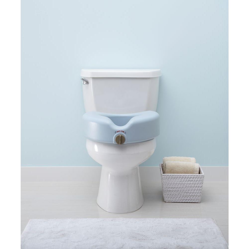 Medline Locking Elevated Toilet Seat with Microban in White eXtremes