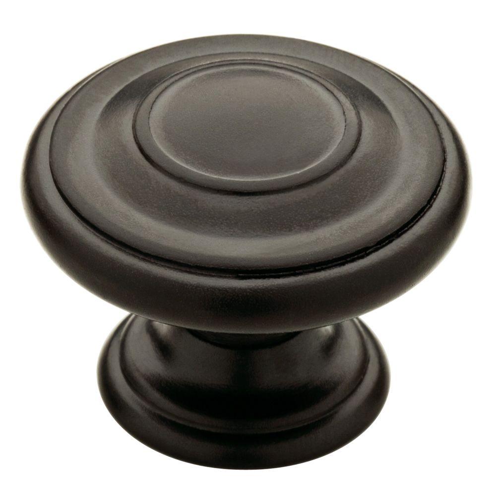 Liberty Harmon 1-3/8 in. (35mm) Flat Black Round Cabinet Knob-P22669C-FB-C  The Home Depot