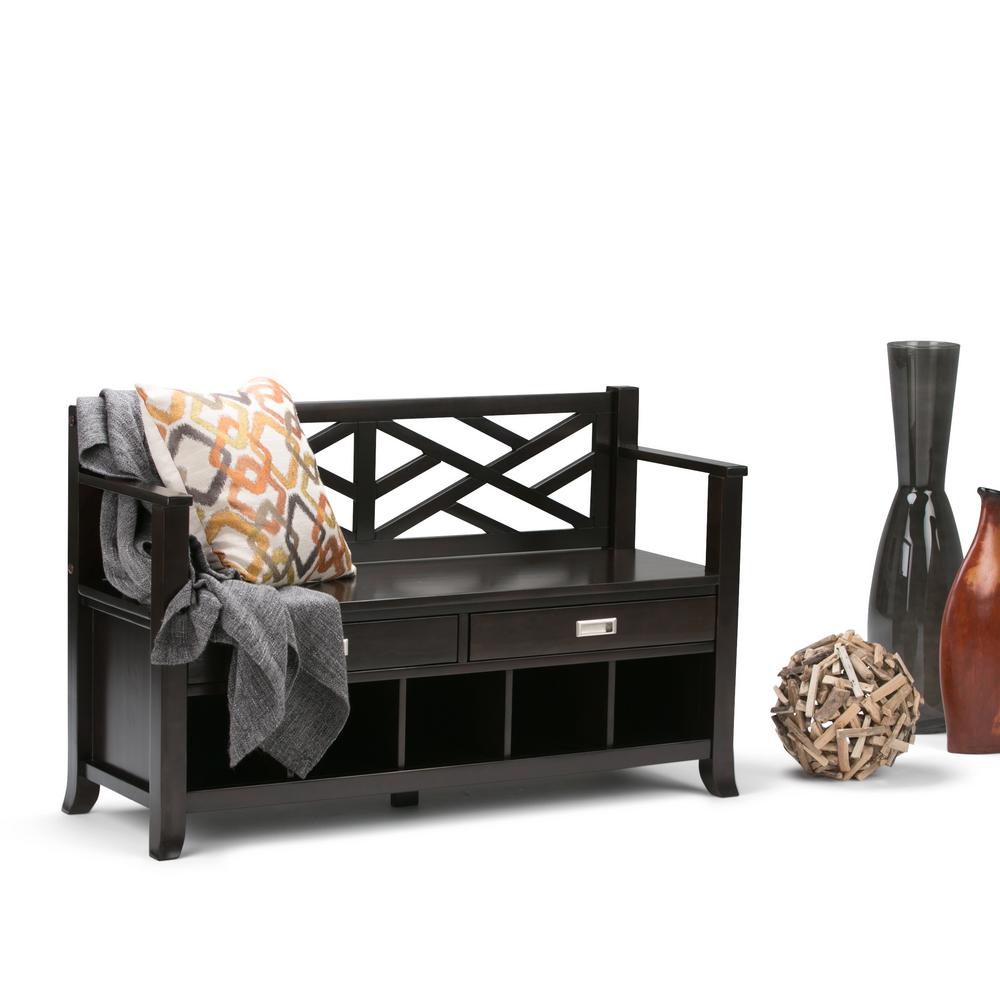 Simpli Home Sea Mills Espresso Storage BenchINTAXCSMBNCHEB The