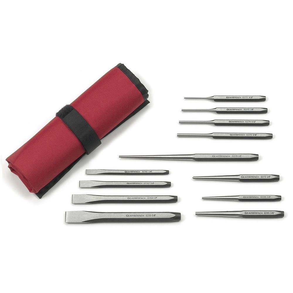 Punch and Chisel Set Pin Punches Tapered Punch Chisels 12pc Set