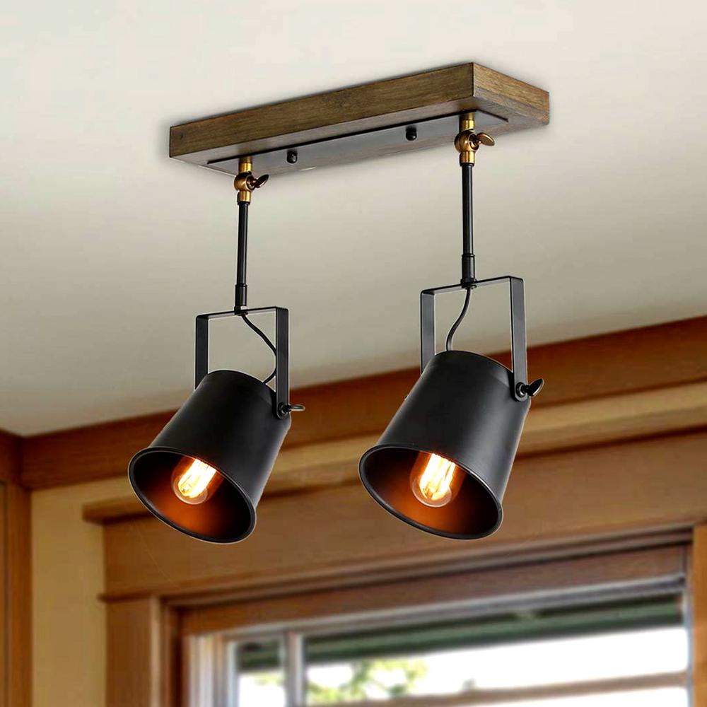 LNC 2Light Farmhouse Track Lighting Industrial Ceiling Spotlight with