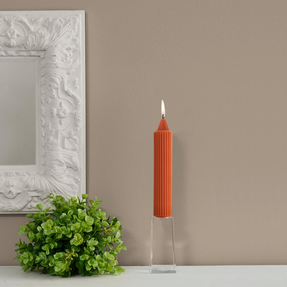 ROOT CANDLES Smooth Arista 12 in. Rust Unscented Taper Candle (Set of