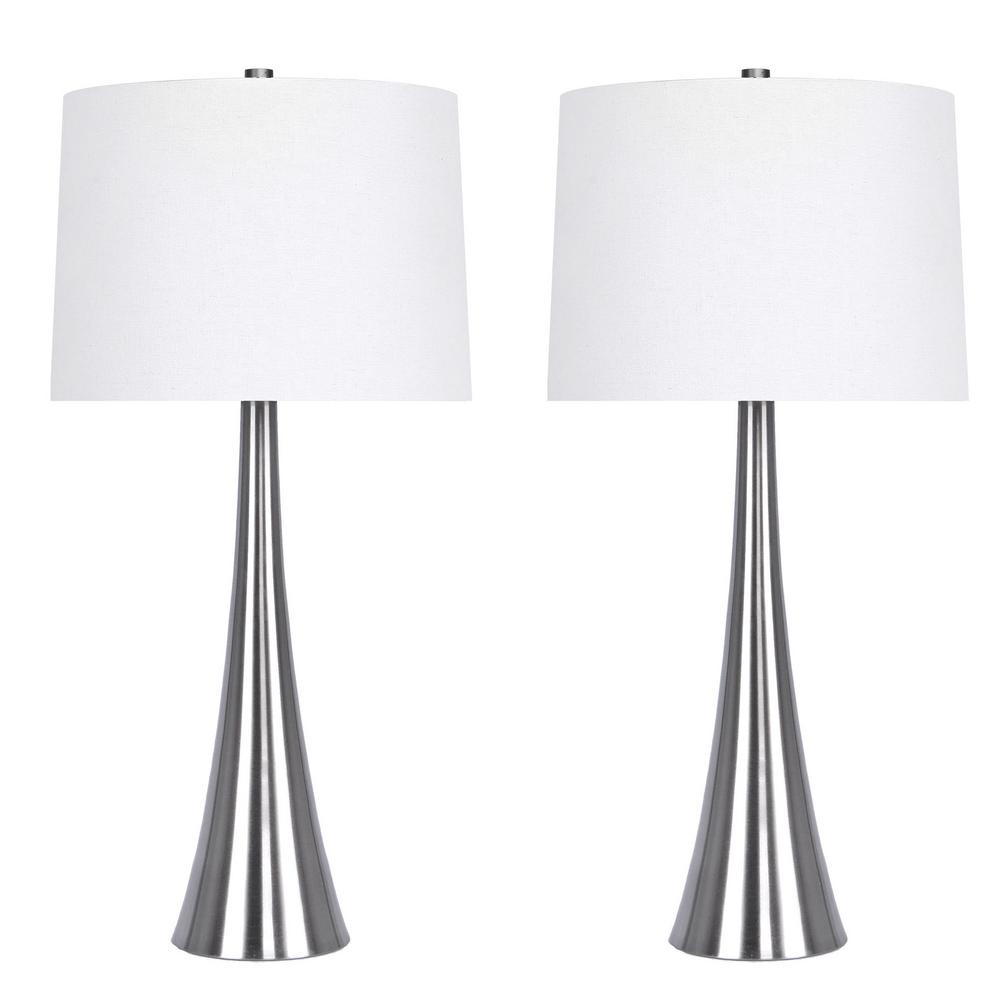 curve brushed nickel table lamp