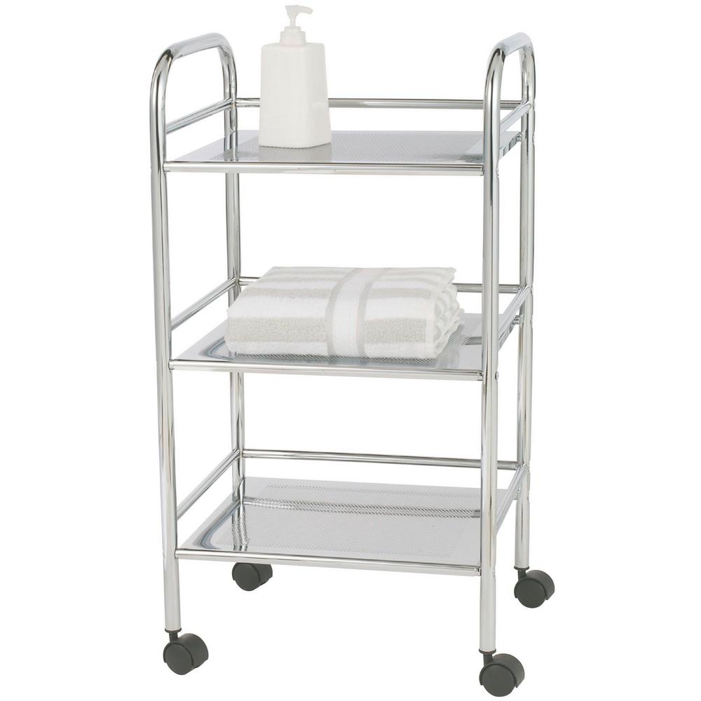 Wenko Exclusive 3tier Chrome 4Wheeled Bath Cart12285100 The Home Depot