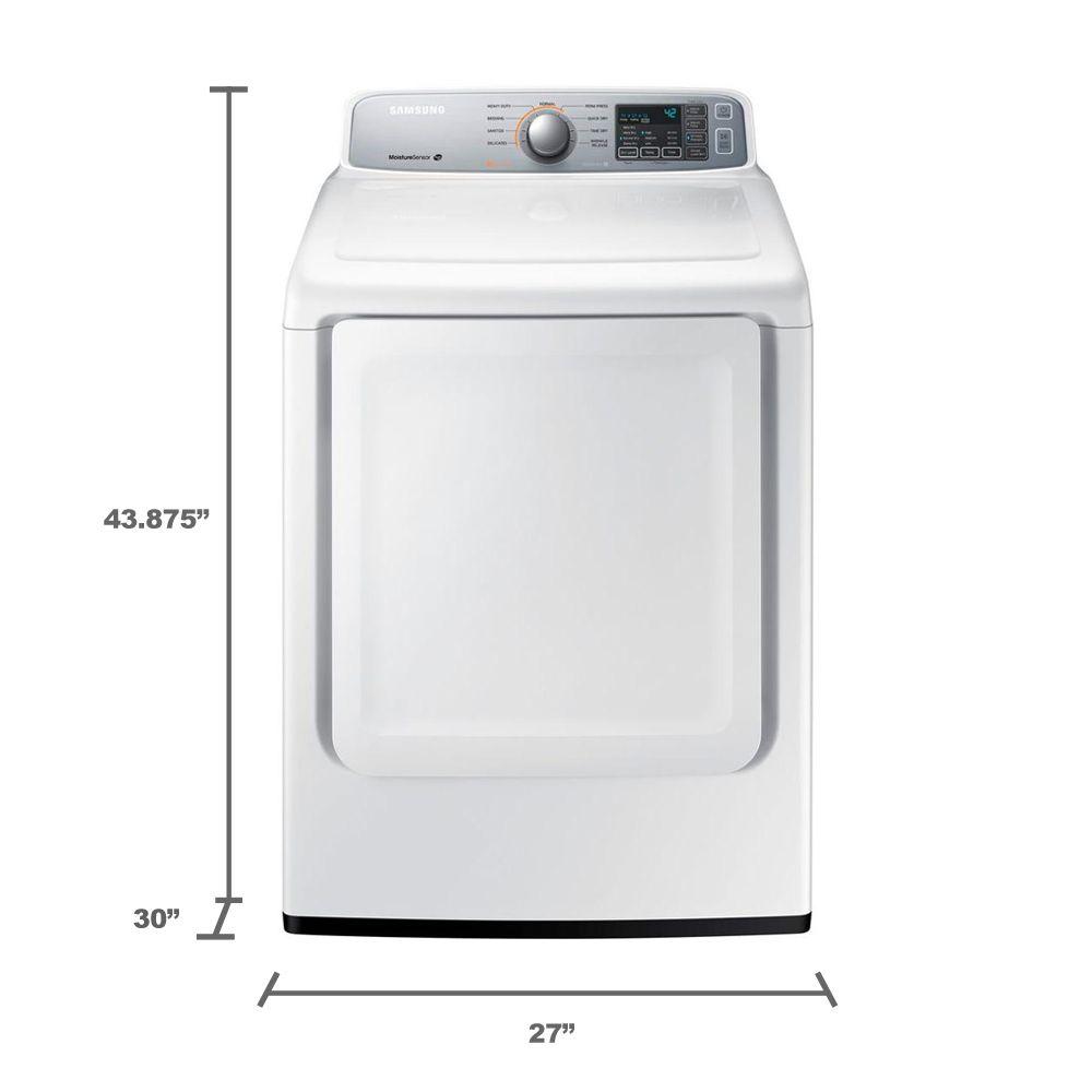 Samsung 7 4 Cu Ft Gas Dryer In White Dv45h7000gw The Home Depot 11