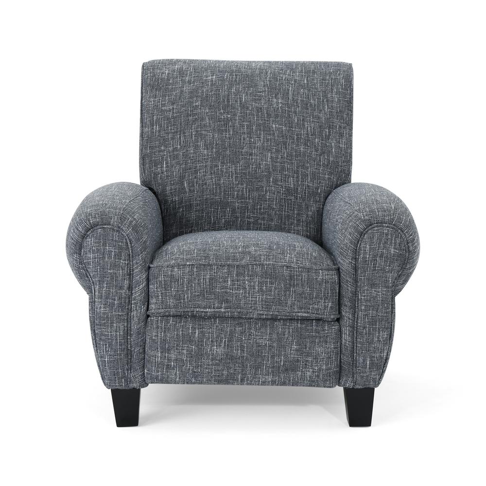 Noble House Deborah Light Grey Tweed Fabric Mid Century Modern Recliner