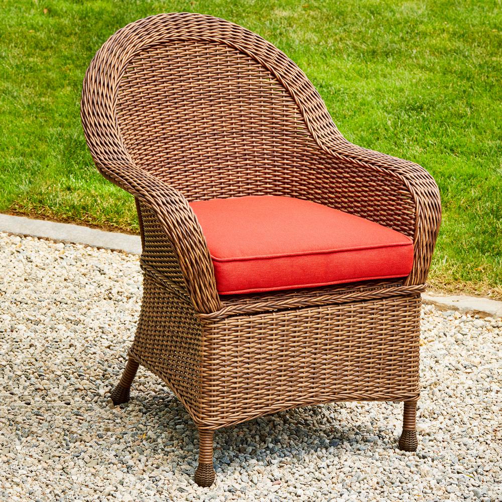 Royal Garden Hacienda Heights Wicker Outdoor Dining Chair with Red