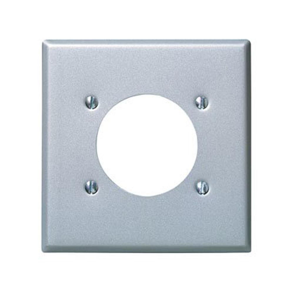 Leviton 2Gang Standard Size with 2.15 in. Dia Hole and Power Outlet