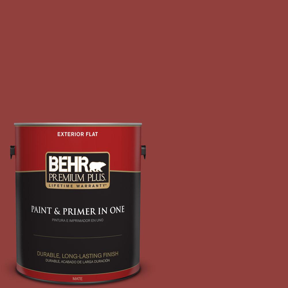 BEHR Premium Plus 1gal. BIC49 Red Red Red Flat Exterior Paint430001
