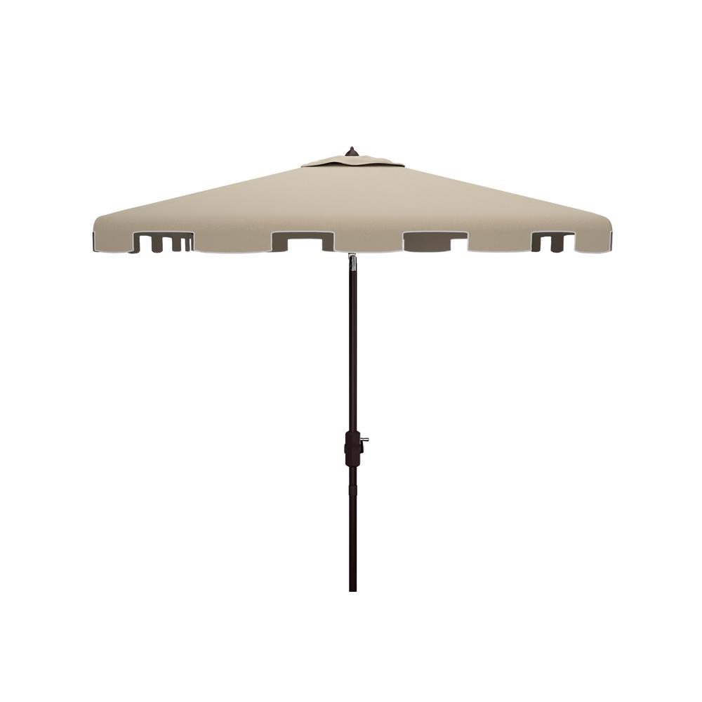 Safavieh Zimmerman 7 5 Ft Aluminum Market Tilt Patio Umbrella In Beige White Pat8400c The Home Depot