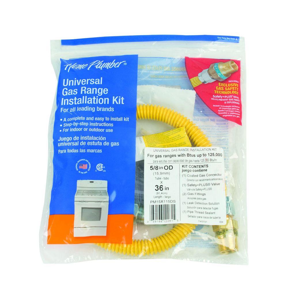 BrassCraft 3 ft. Gas Range Connector Kit with Auto Shut Off (MA