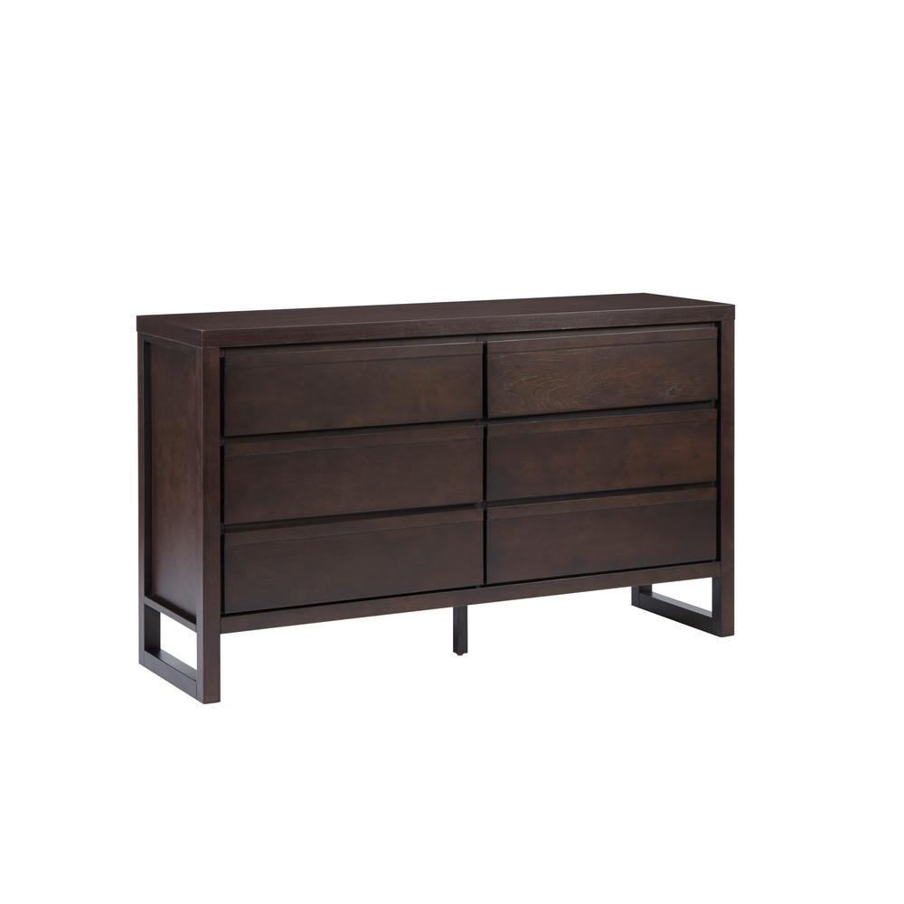 Progressive Furniture Athena 6 Drawer Dark Chocolate Dresser P109