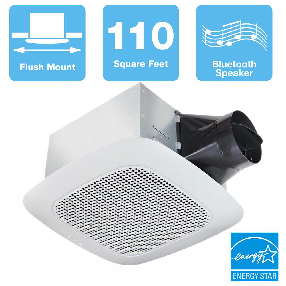 bathroom exhaust fan with bluetooth speaker and light