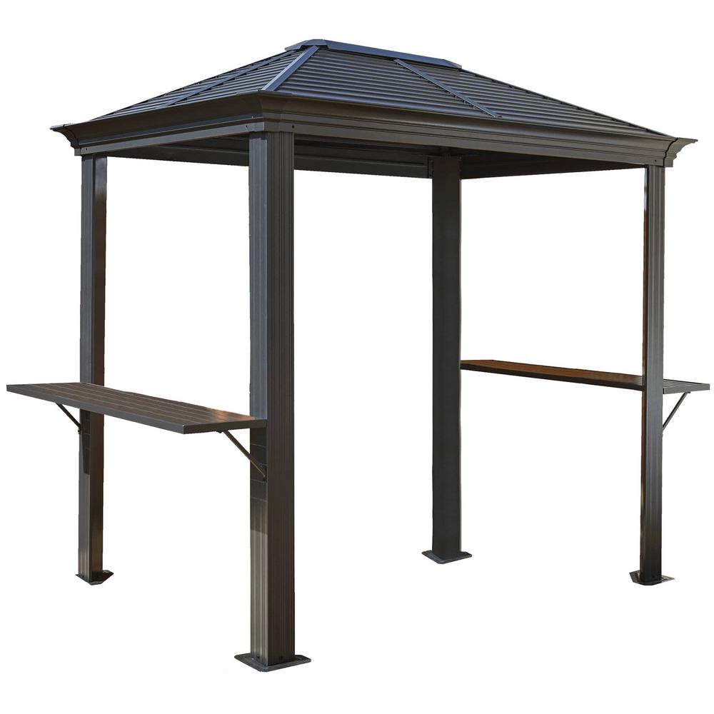 Sojag Mykonos 5 ft. x 8 ft. Aluminum Grill Shelter in Dark Gray500