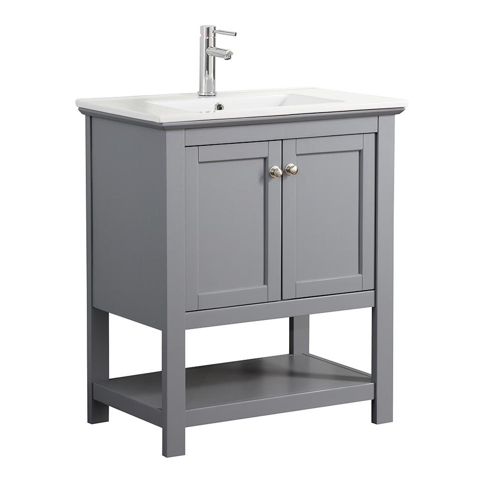 Fresca Bradford 30 in. W Traditional Bathroom Vanity in Gray with