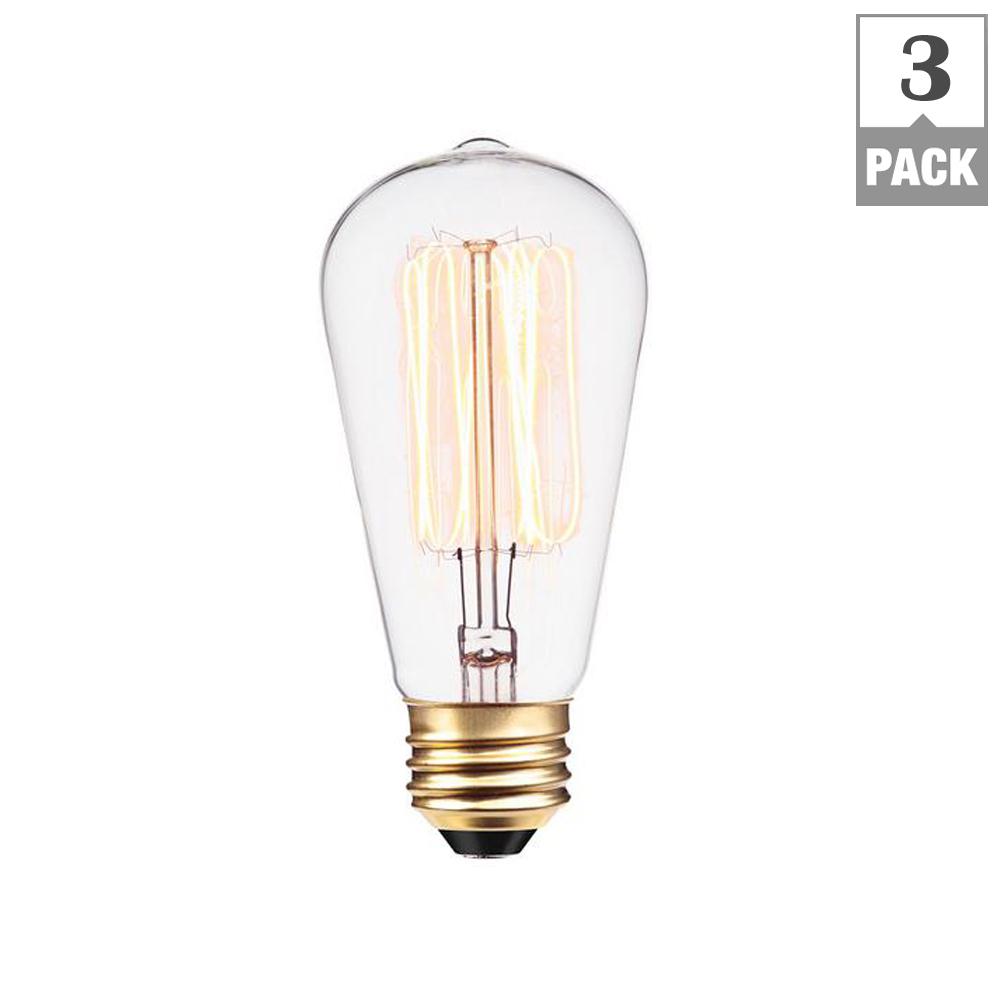 Globe Electric 60W Vintage Edison S60 Squirrel Cage Incandescent ...