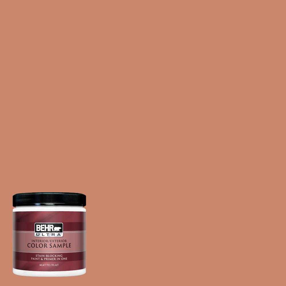 Behr Ultra 8 Oz 230d 5 Aztec Brick Matte Interior Exterior Paint And Primer In One Sample