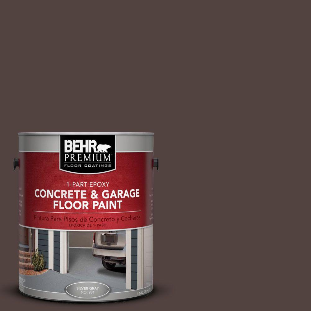 BEHR Premium 1 gal. PFC25 Dark Walnut 1Part Epoxy Concrete and Garage Floor Paint93001 The