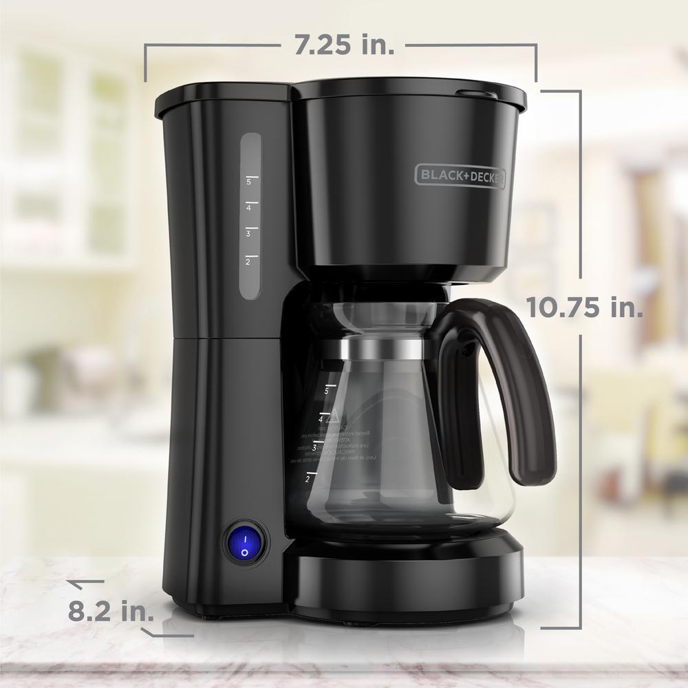 BLACK+DECKER 5-Cup Switch Coffee Maker In Black-CM0700B - The Home Depot