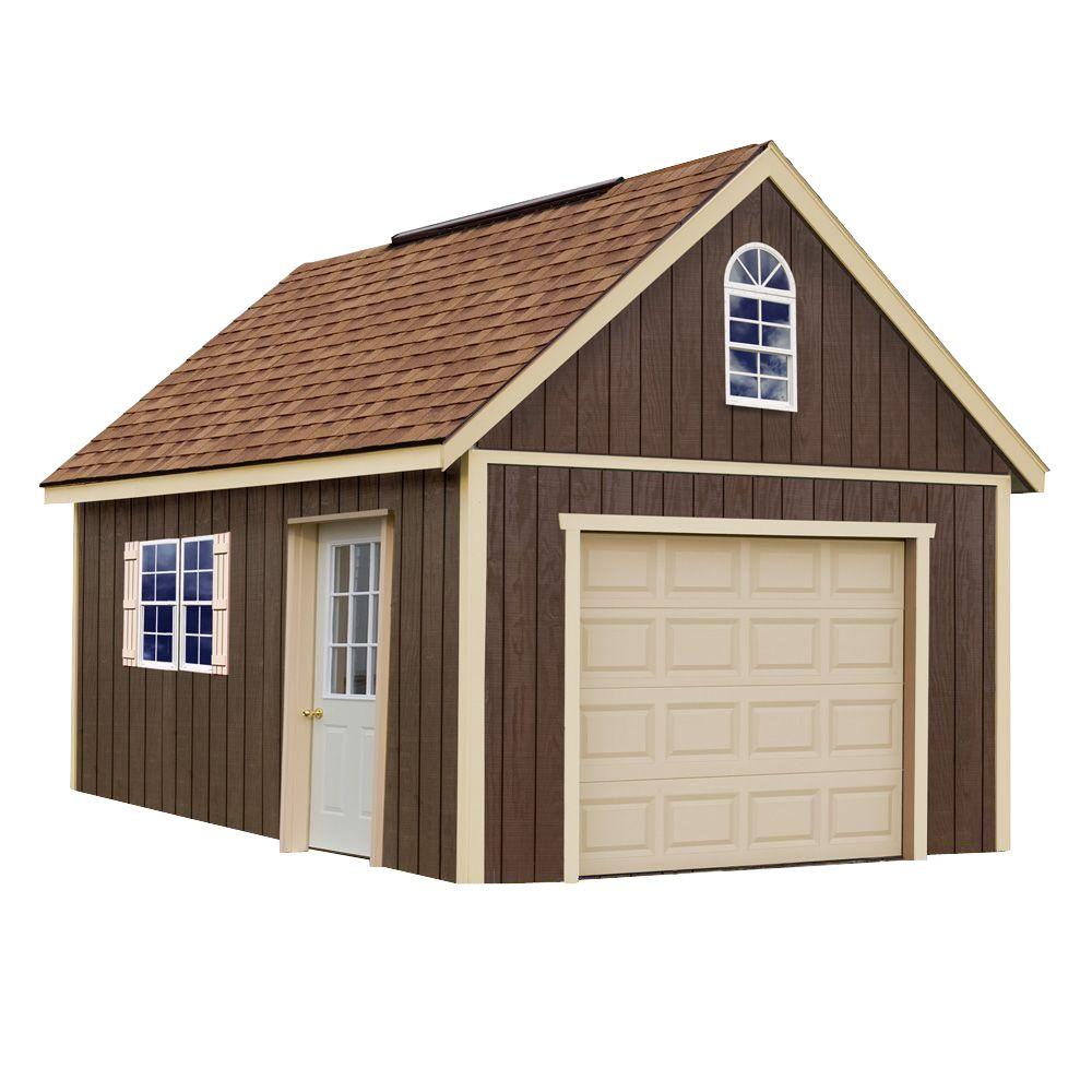 Best Barns Glenwood 12 ft. x 24 ft. Wood Garage Kit without Floor Clear For Sale