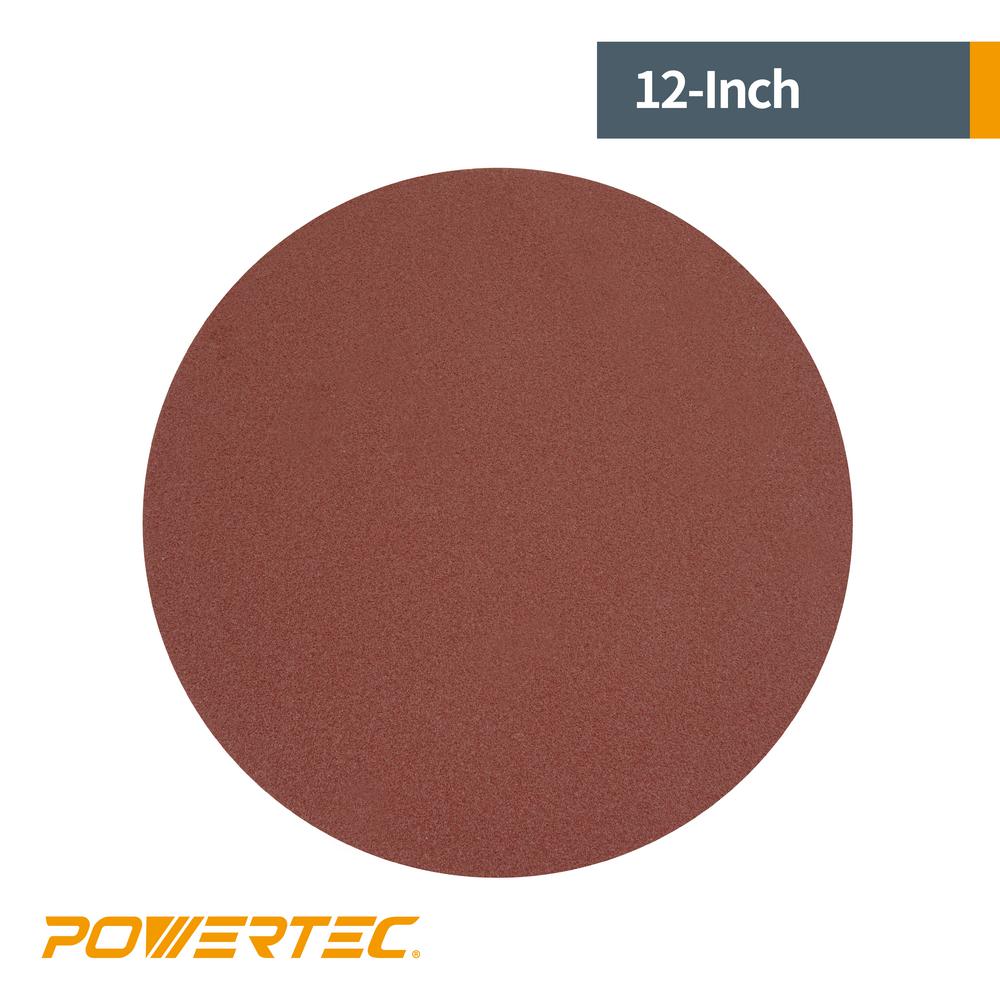 POWERTEC 110410 12-Inch PSA 240 Grit Aluminum Oxide Adhesive Sanding Disc 10-Pack