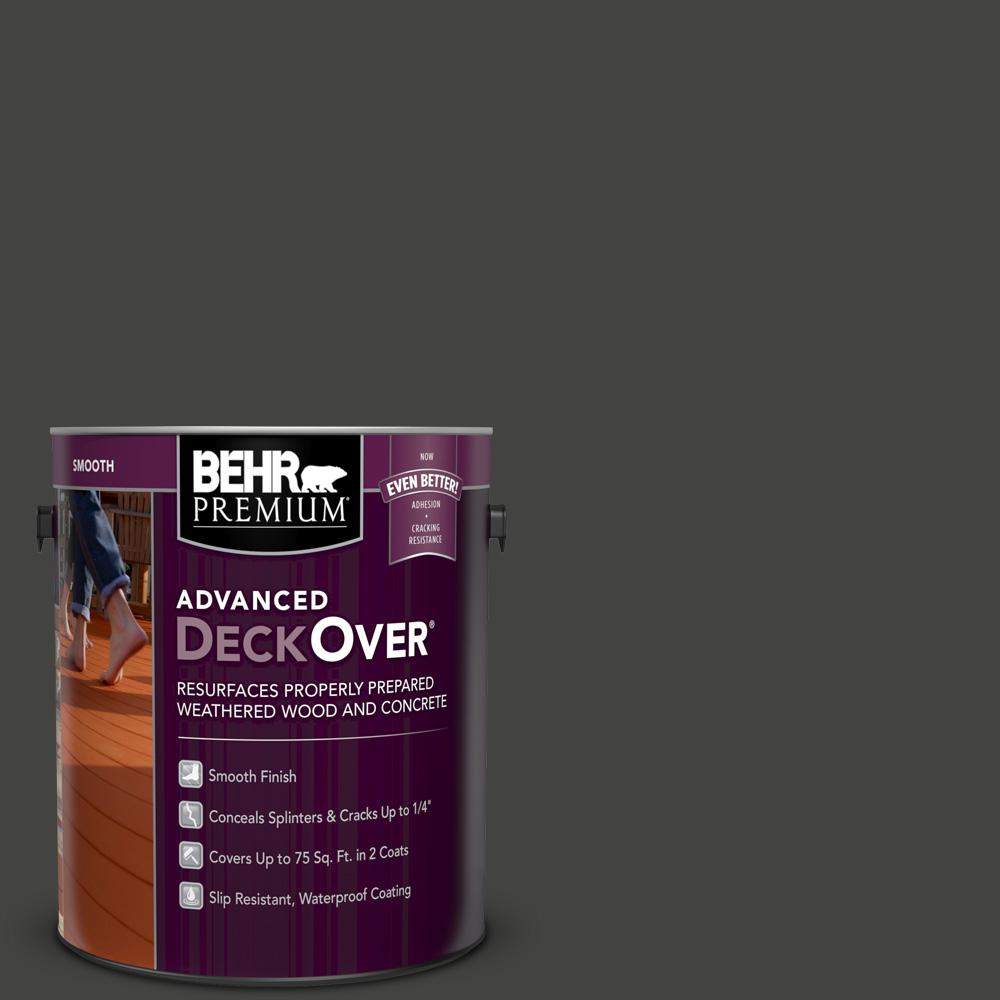 Behr Premium Advanced Deckover 1 Gal Sc 102 Slate Smooth Solid Color Exterior Wood And Concrete Coating 500001 The Home Depot
