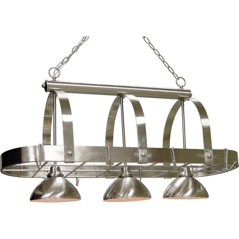 volume lighting 3-light brushed nickel pot rack pendant-v3023-33