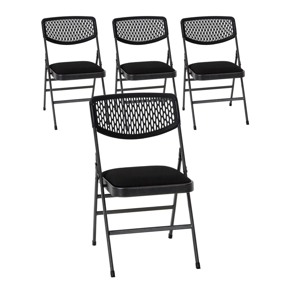 Cosco Black Fabric Padded Seat Folding Chair Set Of 4 60765bhc4e