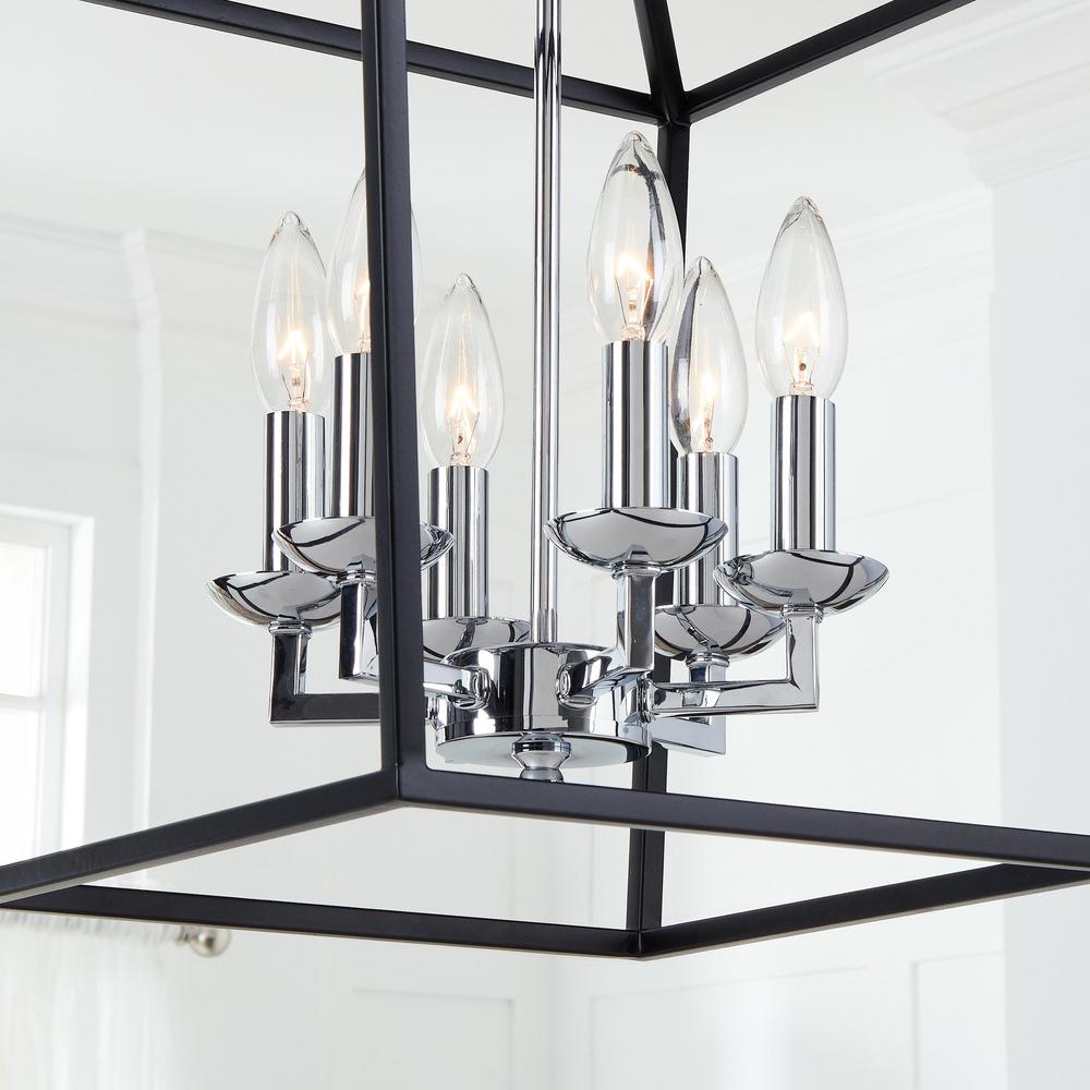 Home Decorators Collection Weyburn 6 Light Black And Polished Chrome Caged Chandelier Cp Kb 66201 The Depot - Black Chrome Ceiling Light Switch Home Decorators Collection Weyburn 6 Light Black And Polished Chrome Caged Chandelier Cp Kb 66201 The Depot - Black Chrome Ceiling Light Switch