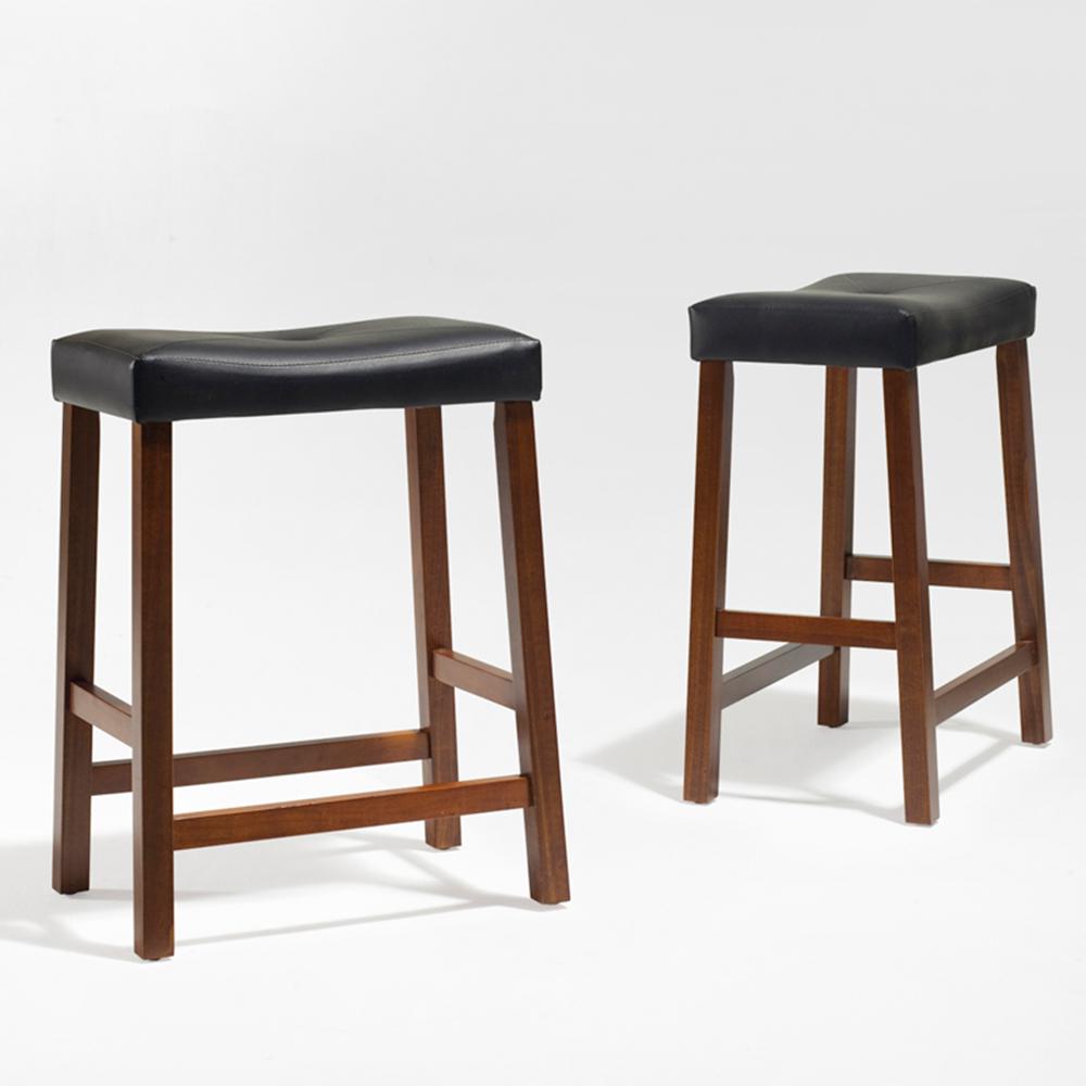 Crosley Furniture Upholstered 24 In Black Saddle Seat Bar Stool Black Saddle Seat Bar Stool