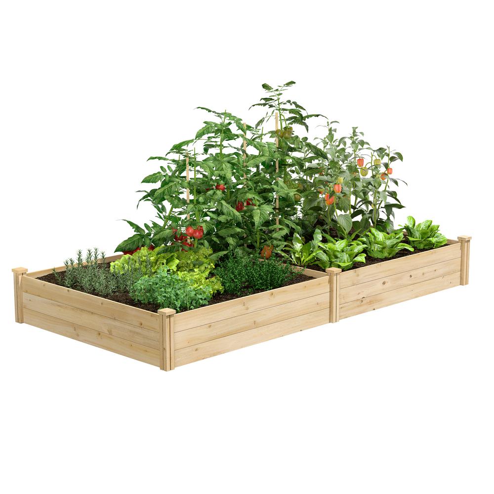 4 ft. x 8 ft. x 10.5 in. Unfinished (0.5 in. to 0.625 in. T) Value Cedar Raised Garden Bed