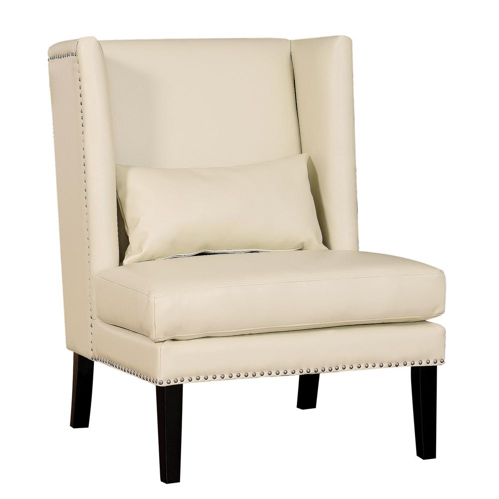 Tov Furniture Chelsea Cream Leather Wing Chair Che Cbl The Tov Furniture Chelsea Cream Leather Wing Chair