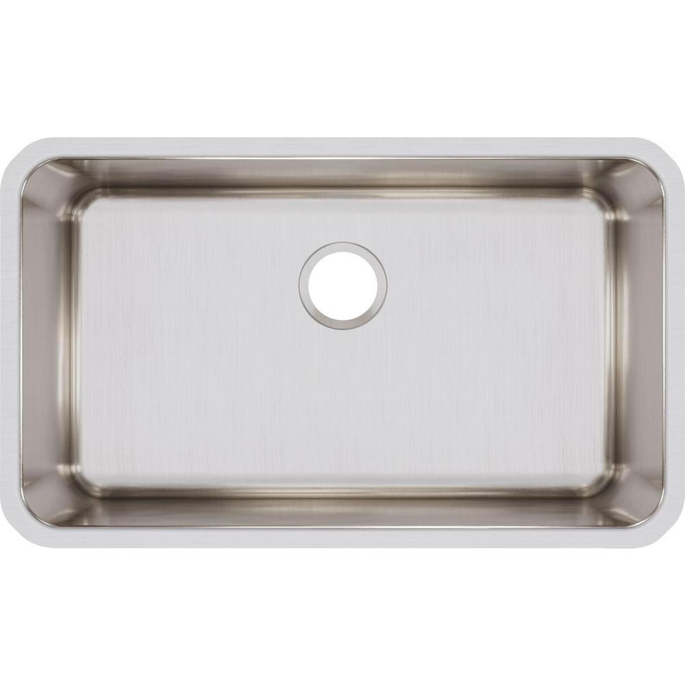 Elkay Lustertone Undermount Stainless Steel 31 in. Single Bowl Kitchen Sink with 11.5 in. Bowl, Silver