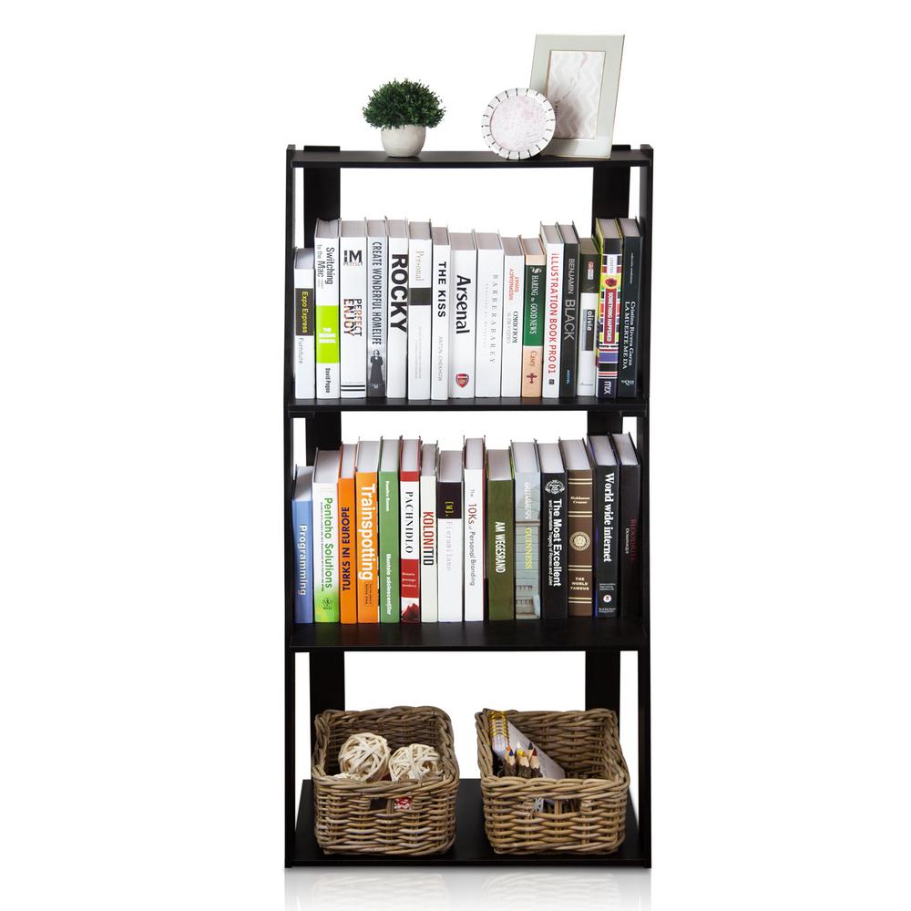 Walker Edison Furniture Company 55 in. Wood Ladder Bookshelf White