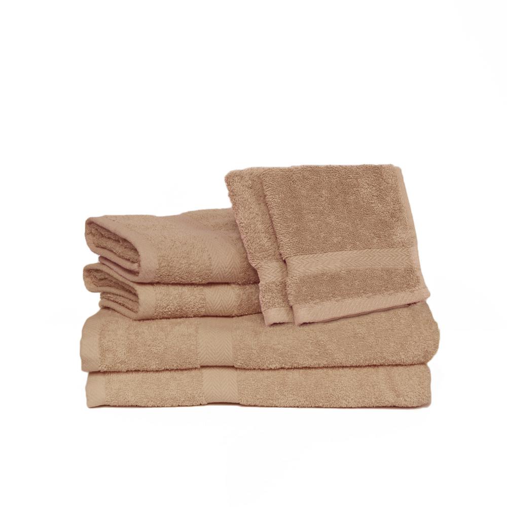 Espalma Deluxe 6Piece Cotton Terry Bath Towel Set in Taupe 840517