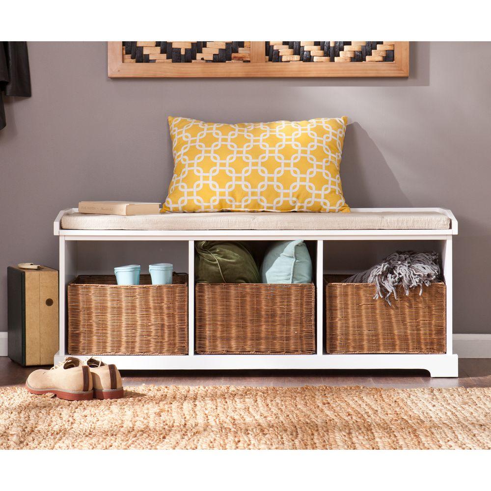 Southern Enterprises Gilbert White Storage Bench Hd862118 The