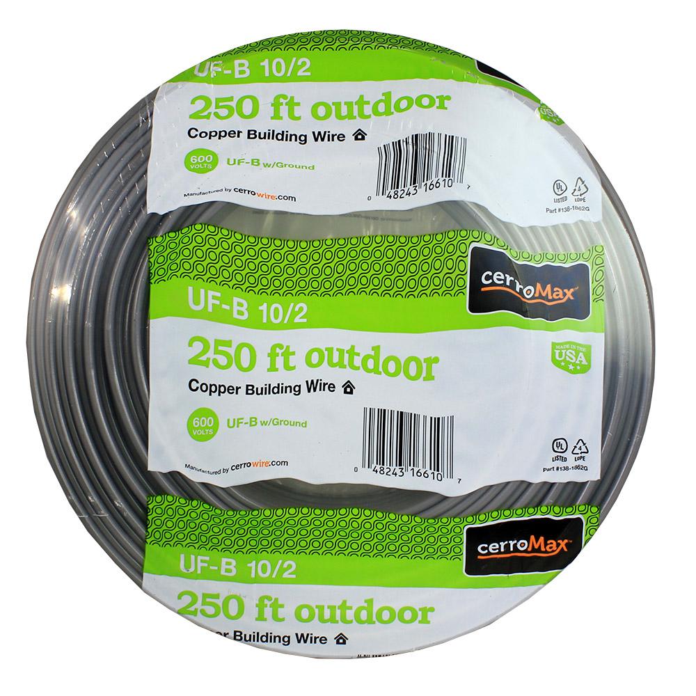10//2 W//GR UF-B 200/' FT OUTDOOR DIRECT BURIAL//SUNLIGHT RESISTANT ELECTRICAL WIRE