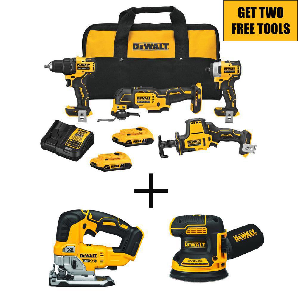 DEWALT ATOMIC 20Volt Combo Kit (4Tool) with FREE 20Volt Cordless