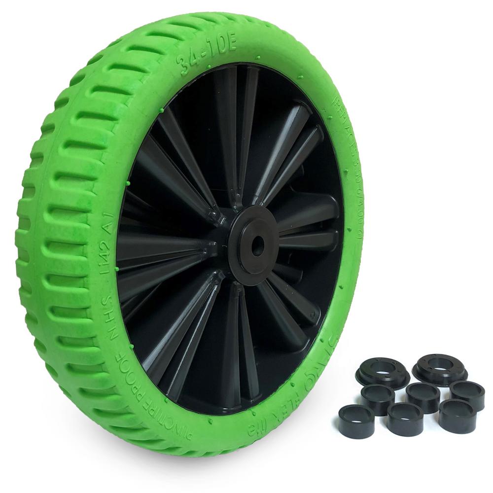 Unbranded 13 in. Flat Free Replacement Wheelbarrow Wheel (Green Tire