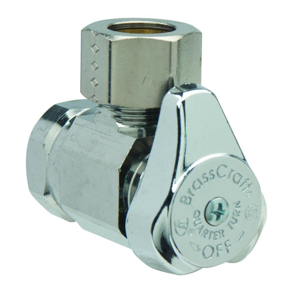 Brasscraft 1 2 In Fip Inlet X 1 2 In Comp Outlet 1 4 Turn Angle Valve G2r37x C1 The Home Depot
