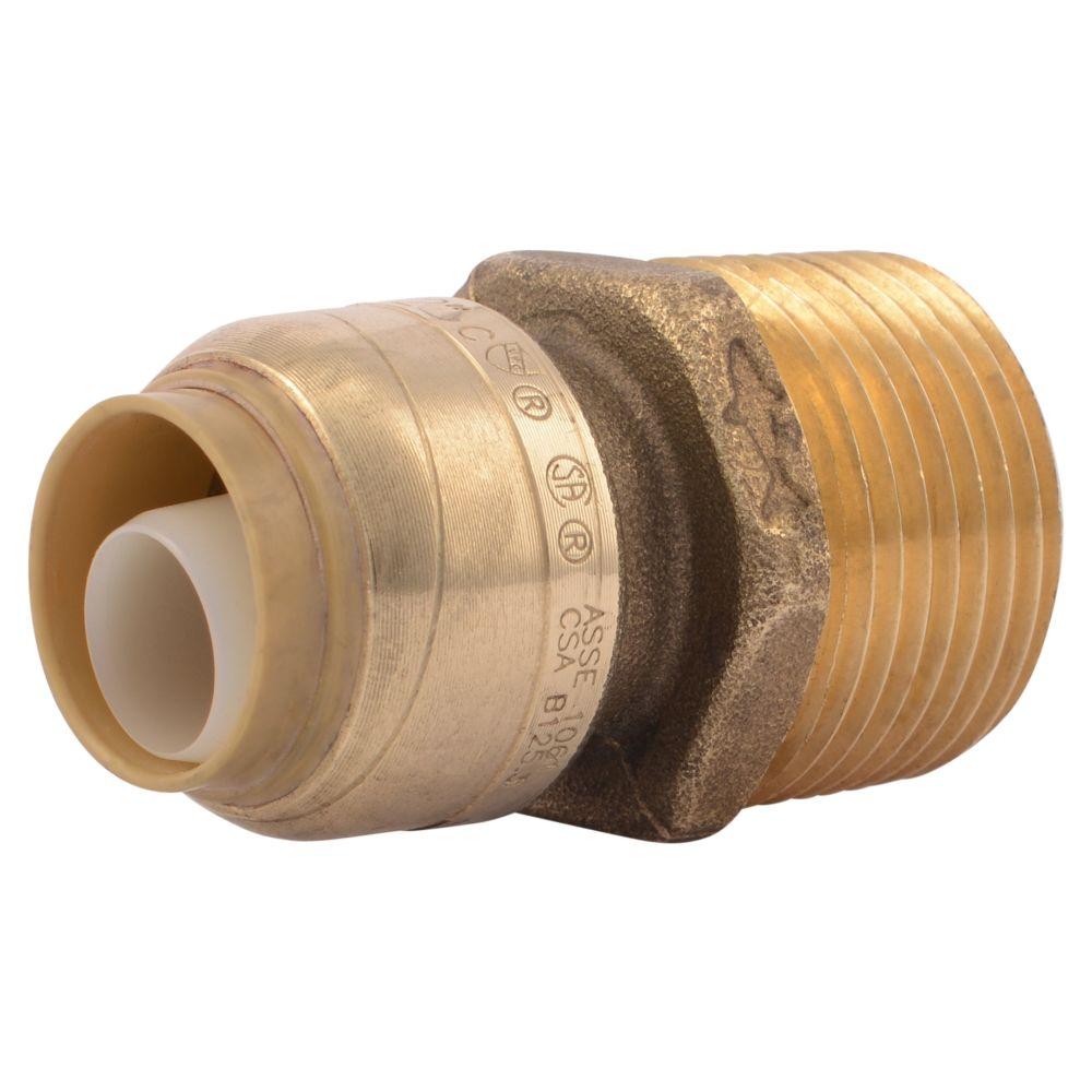 SharkBite 1 2 In Brass Push to Connect X 3 4 In Male Pipe Thread 
