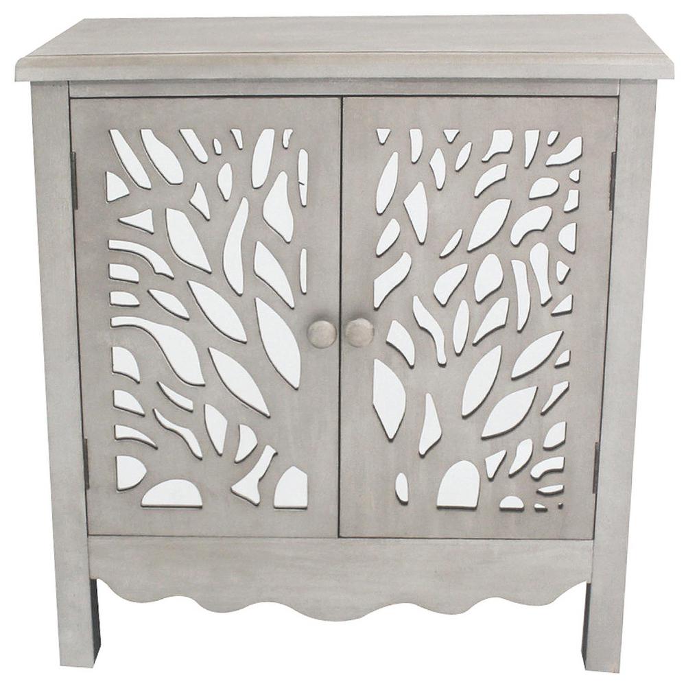 River Of Goods Grey Willow Tree Cabinet With Two Doors 15204 The Grey Willow Tree Cabinet With Two Doors
