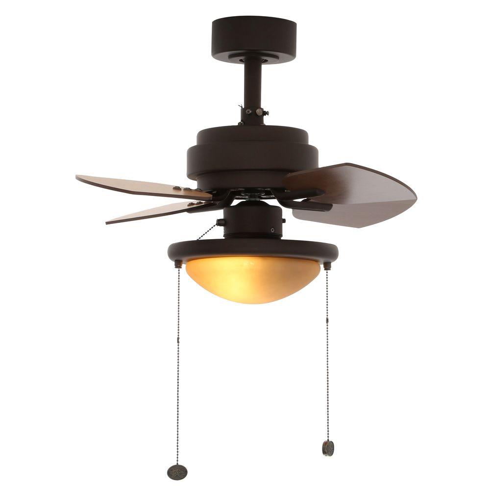 Hampton Bay Metarie 24 in. Indoor OilRubbed Bronze Ceiling Fan with