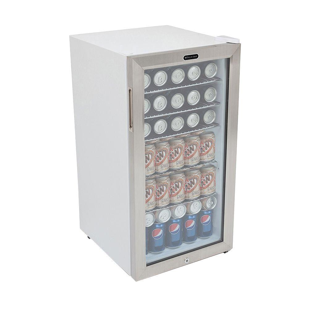 Whynter 17 in. 120 (12 oz.) Can Cooler with Lock, White