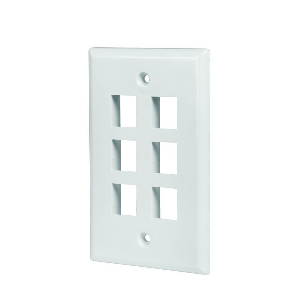50 Pack Lot Keystone 1 Hole Port Jack Network Wall Face Plate CAT5e CAT6 Almond