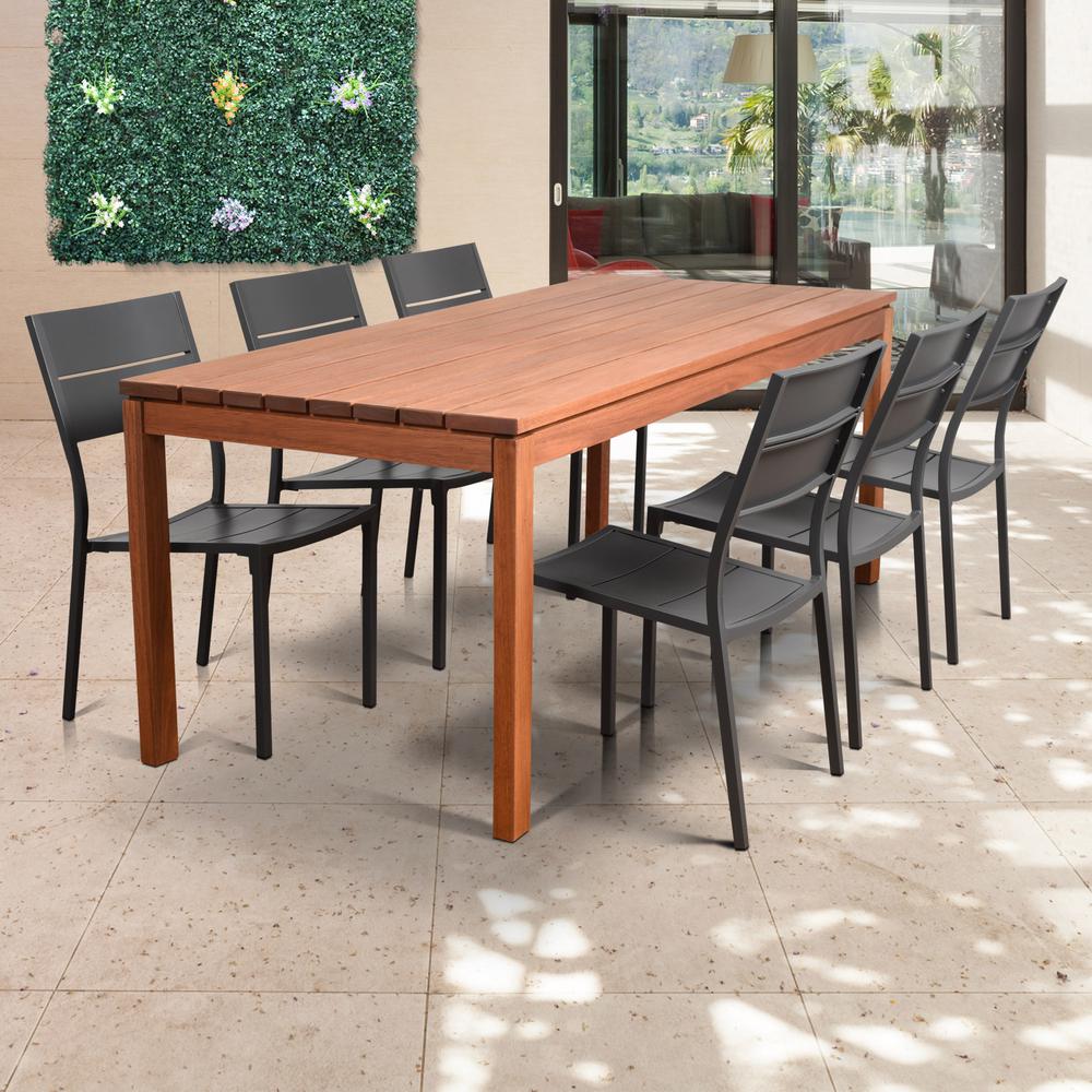 Wood Patio Furniture Aluminum Dining Bryant 7 Piece Wood Rectangular Outdoor Dining Set