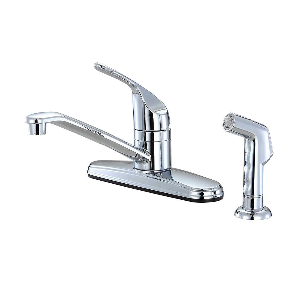 Non-Metallic 1-Handle Standard Kitchen Faucet with Side ...