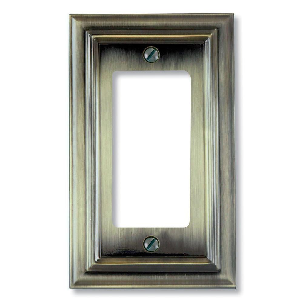 Amerelle Continental 1 Decora Wall Plate Brushed Brass94RBB The