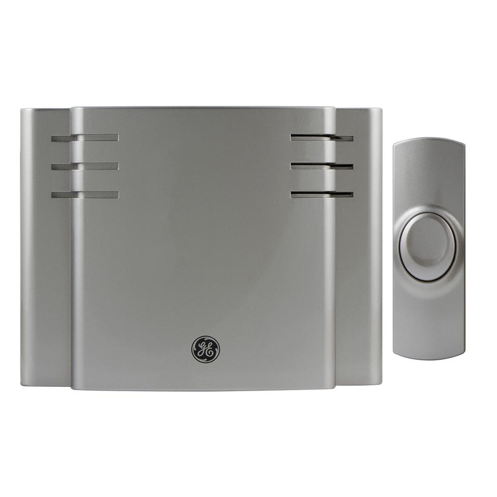 GE Wireless Door Chime with 8 Sounds, Nickel-19303 - The Home Depot